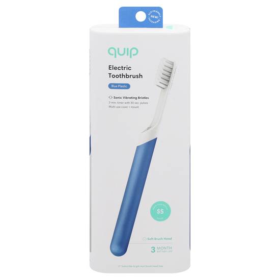 Quip Blue Plastic Electric Toothbrush