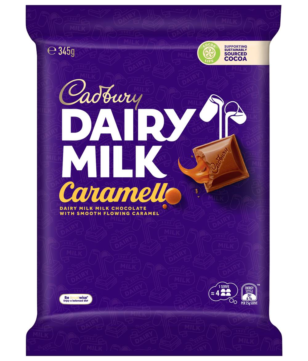 Cadbury Dairy Milk Large Chocolate Block, Caramello (345g)