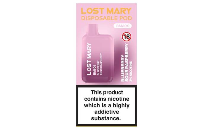Lost Mary Disposable Vape Pod Device Blue Sour Raspberry (404156)