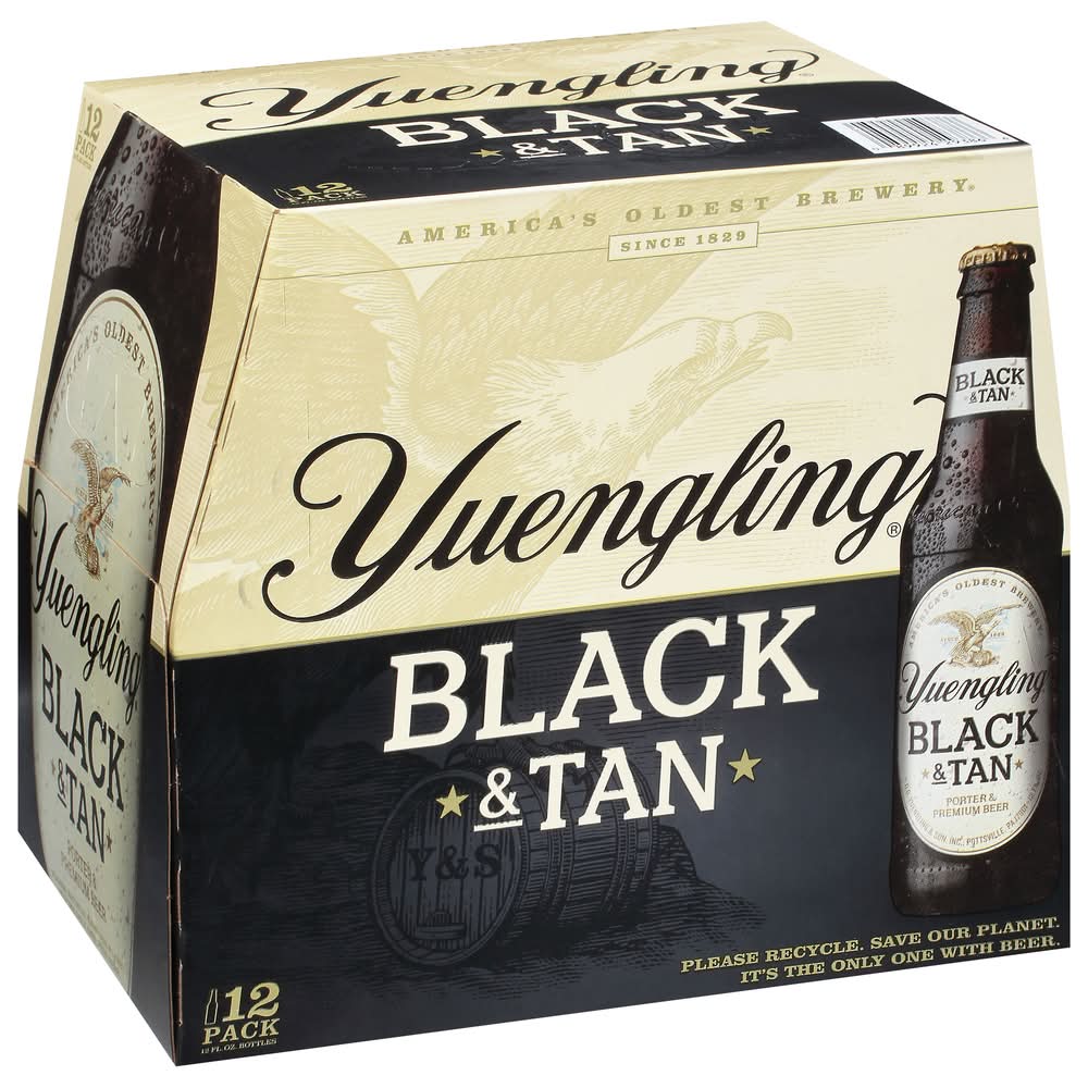 Yuengling Black & Tan Beer, 1829 (12 x 12 fl oz)