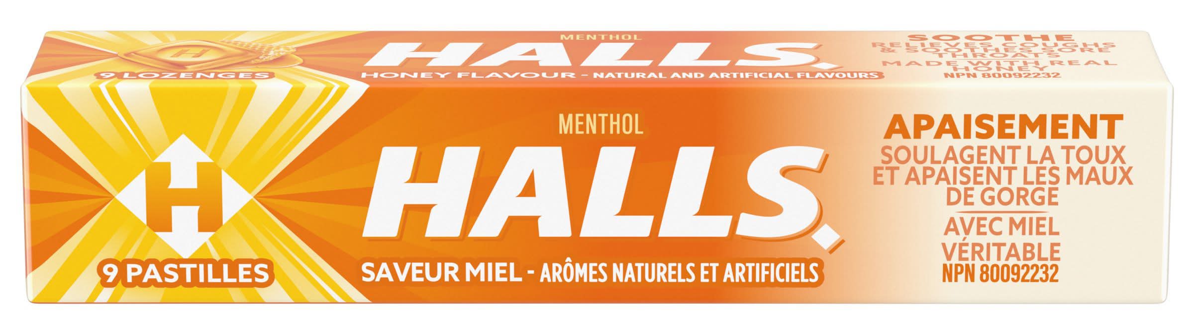 Halls saveur miel pastilles (20 unités) - honey flavour cough drops (9 units)