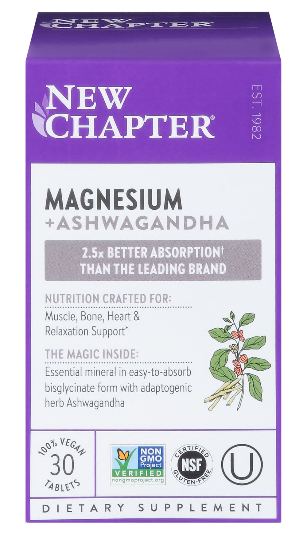New Chapter Magnesium + Ashwagandha Tablets (2.7 oz, 30 ct)