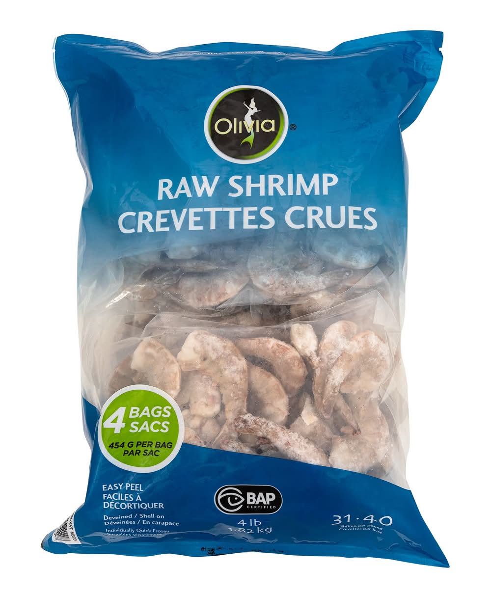 Olivia – Crevettes Crues Surgelées, 1,82 Kg / Olivia Frozen Raw Shrimp, 1.82 Kg