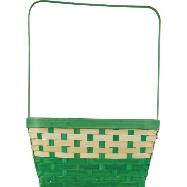 Cottondale Square Bamboo Easter Basket, Green & Natural