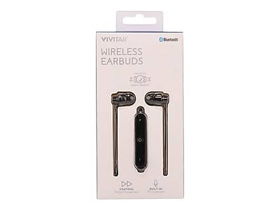 Vivitar Wireless Earbuds, Bluetooth, Black (MOVZ40028BTK324)