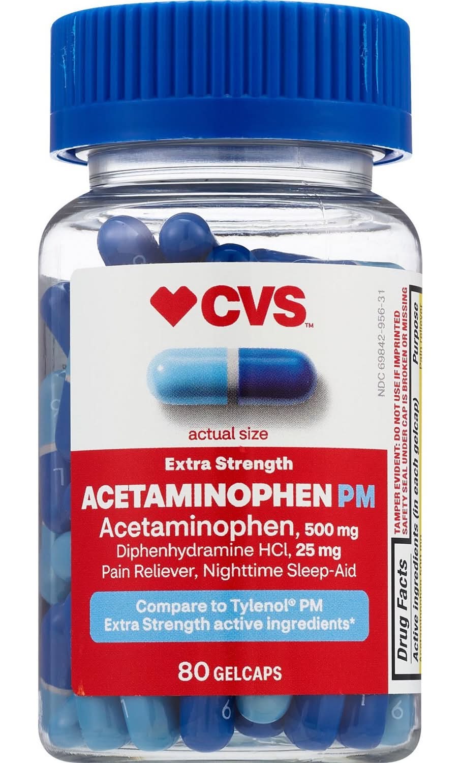 CVS HealthExtra Stength Pain Relief PM Acetaminophen Gelcaps