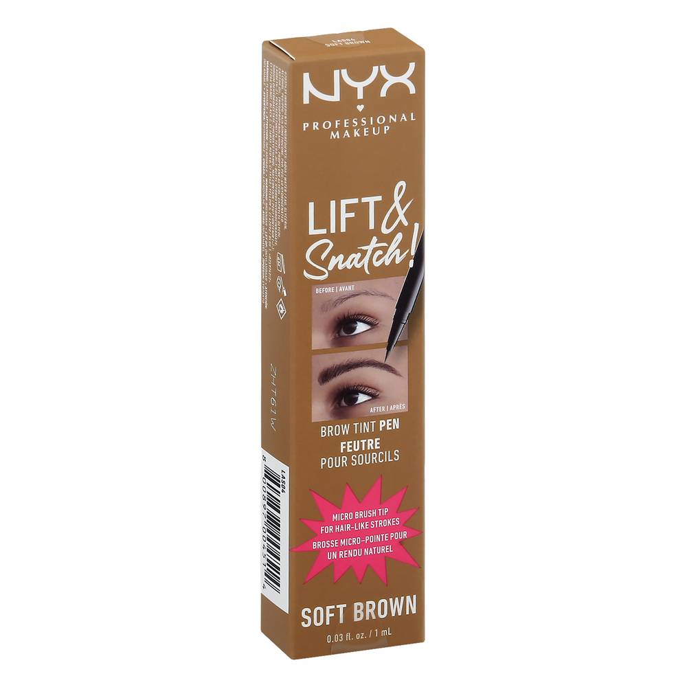 NYX Professional Makeup Lift and Snatch Soft Las04 Brow Tint Pen, Brown (0.03 fl oz)