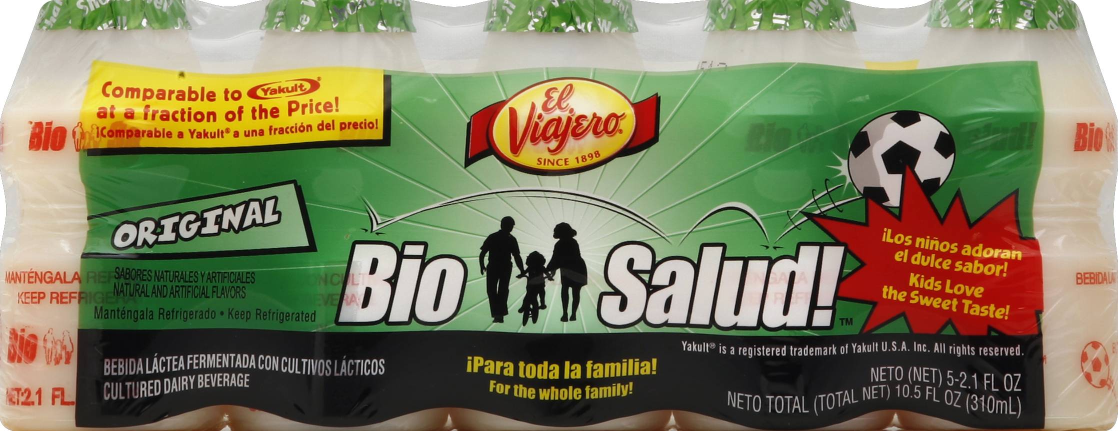 El Viajero Bio Salud Original Cultured Dairy Drink (10.5 fl oz, 5 ct)