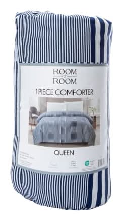 Queen Size Comforter - Stripe Queen Navy Stripe