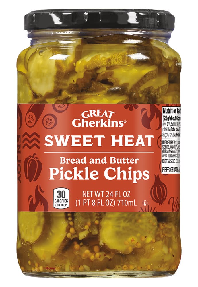 Great Gherkins Sweet Heat Bread and Butter Pickle Chips (24 fl oz)