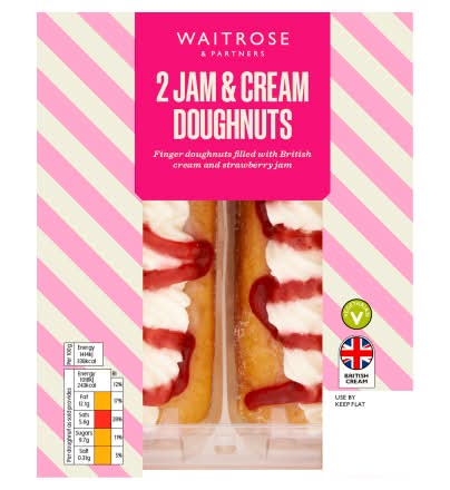 Waitrose & Partners Jam & Cream Doughnuts