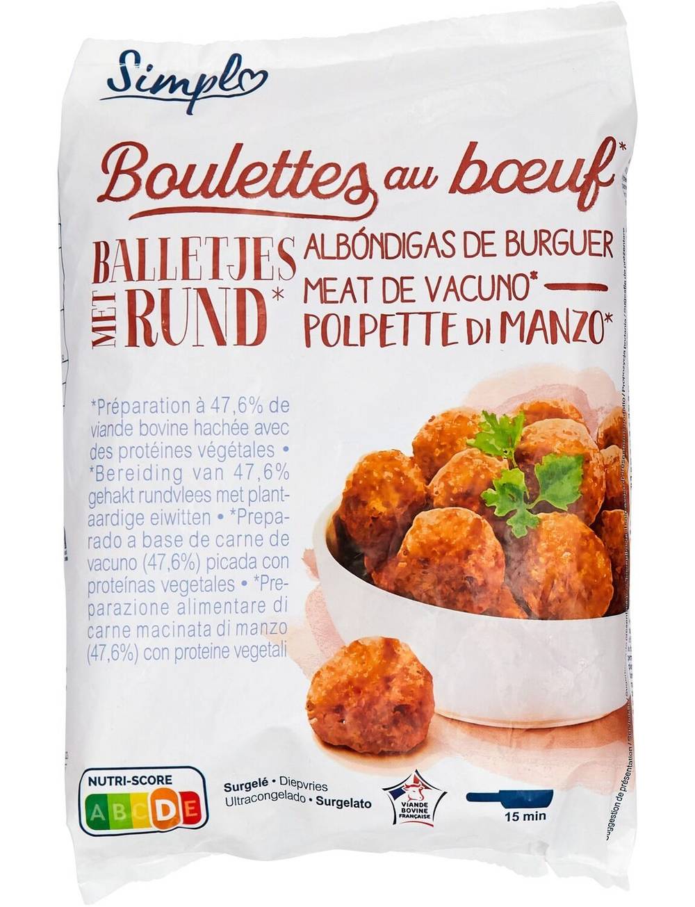 Simpl - Boulettes au bœuf surgelées (900g)