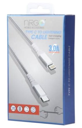 NRG Type-C To Lightning Cable 3.0a