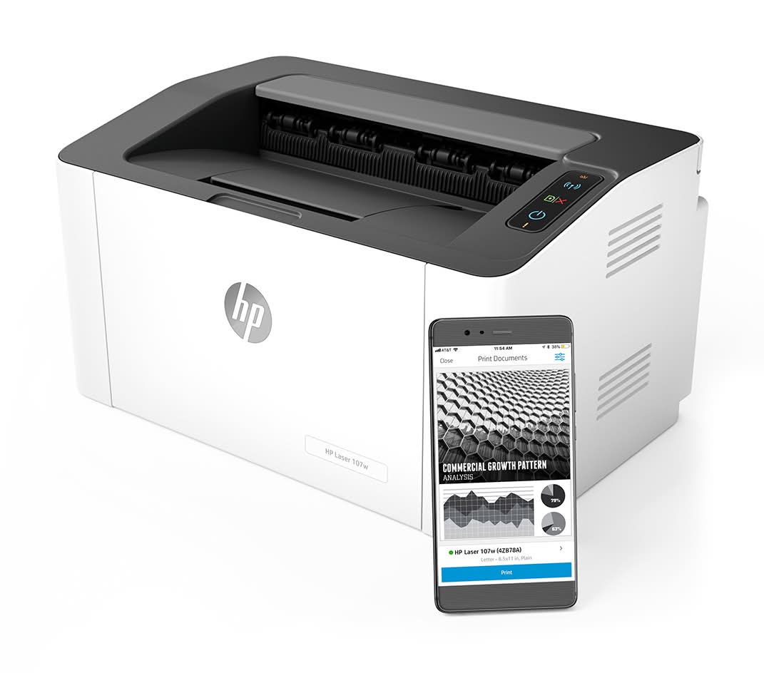 HP · Impresora láser m107w, blanco