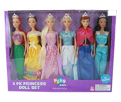 Play Zone Princess Dolls Set (6ct) (11.5")