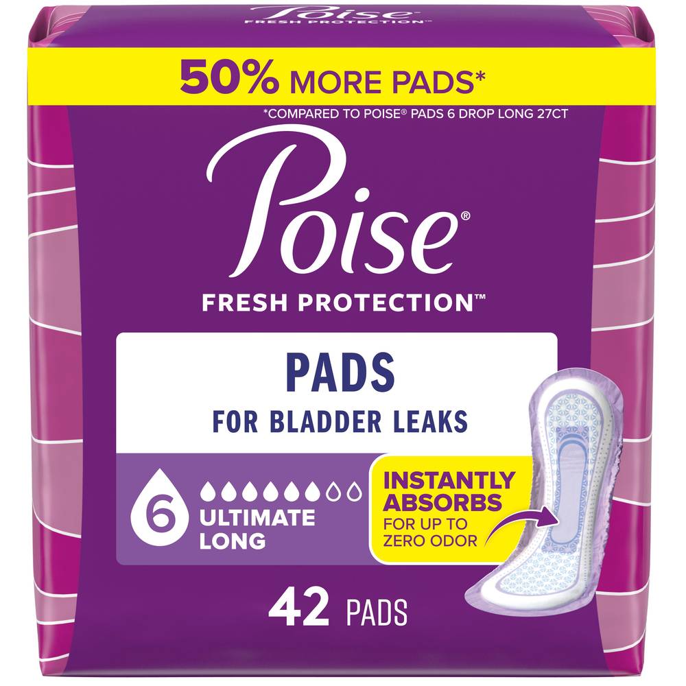 Poise Fresh Protection Ultimate Long Pads (42 ct)