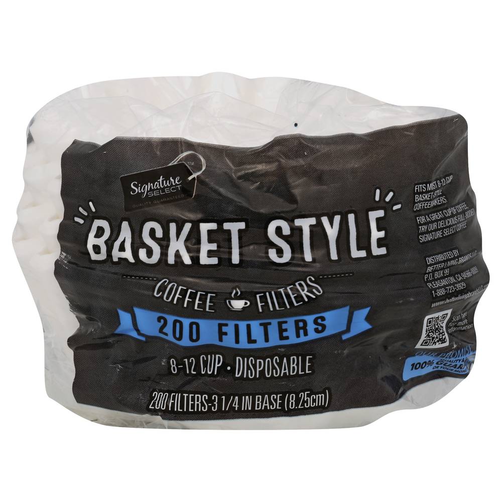 Signature Select Basket Style Coffee Filters, 8.25 cm (200 ct)