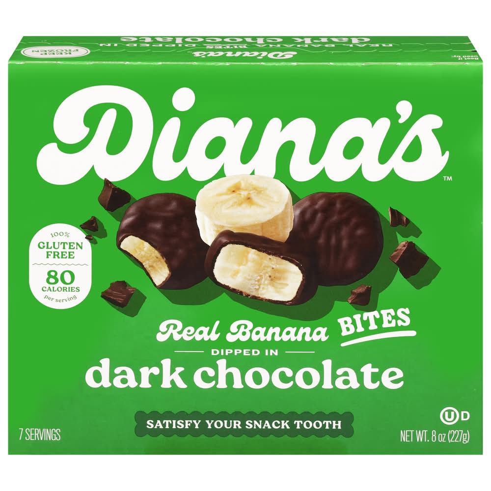 Diana's Bananas Dipped Real Bites, Dark Chocolate (8 oz)