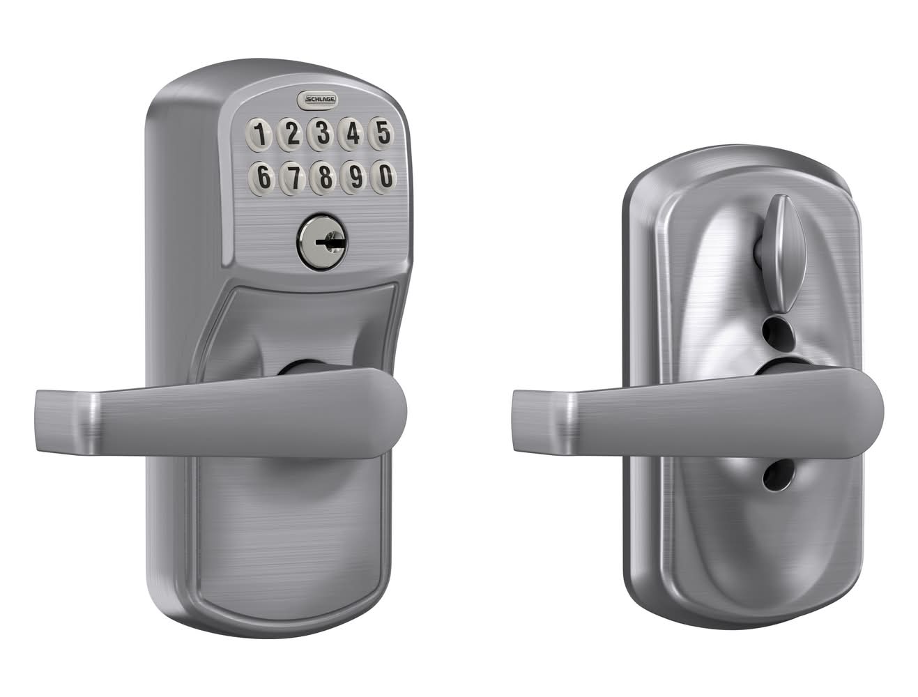 Schlage Plymouth Satin Chrome Keypad Electronic Handle Lock