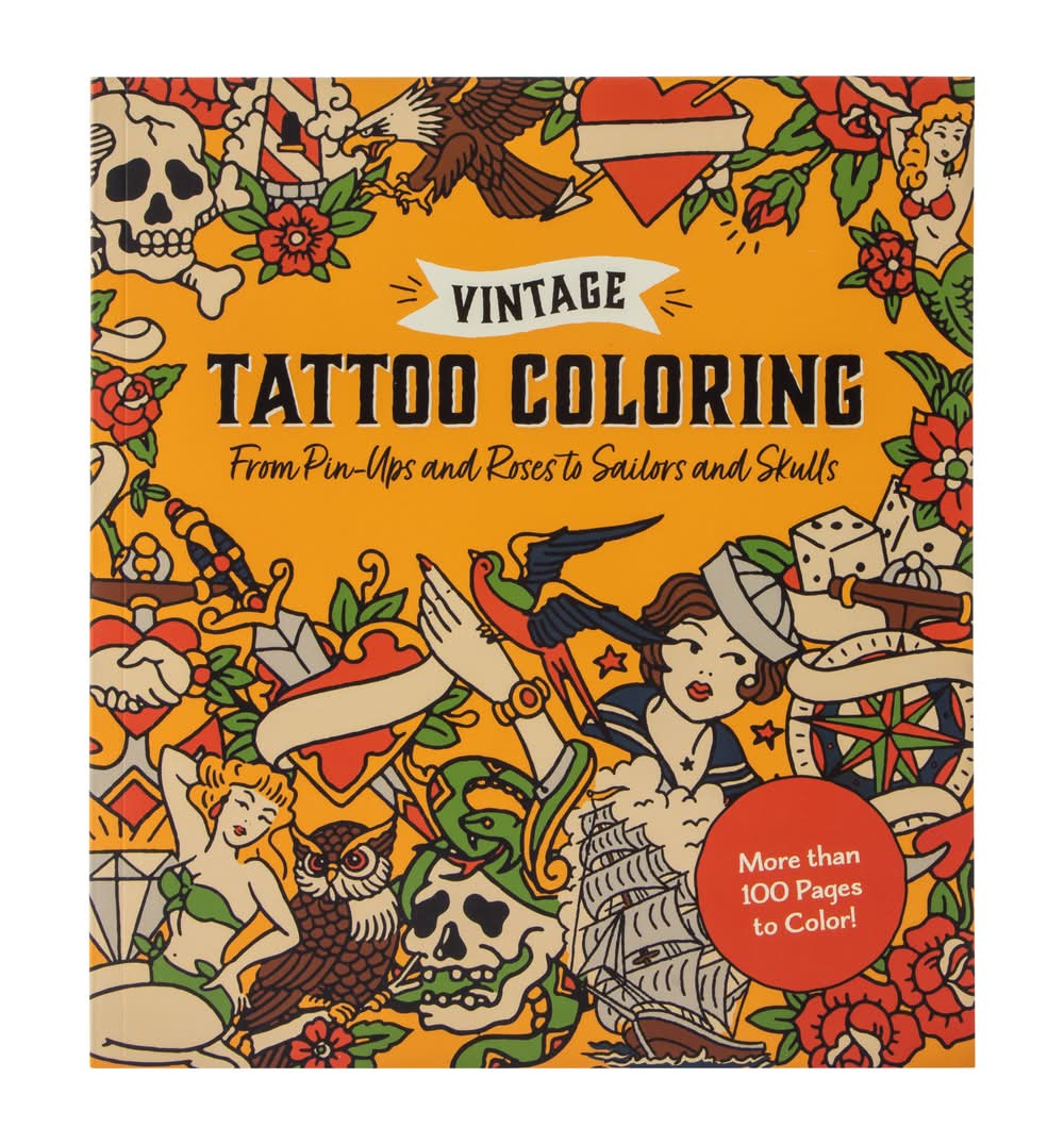 Vintage Tattoo Coloring Book