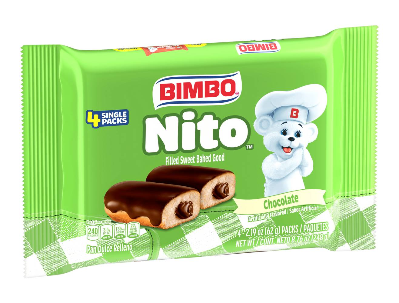 Bimbo Nito Creme-Filled Sweet Roll, Chocolate (8.76 oz, 4 ct)