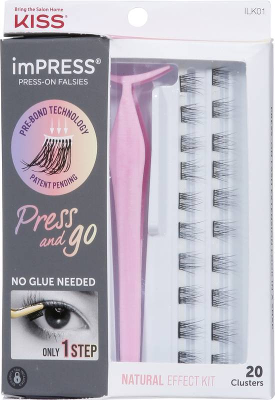 Kiss Impress Press-On Falsies Press and Go Black Eyelash Clusters (black)