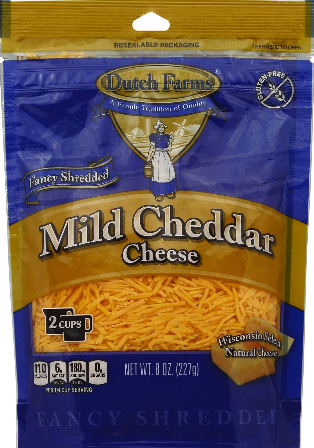 Dutch Farms Fancy Shredded Mild Cheddar Cheese (8 oz)