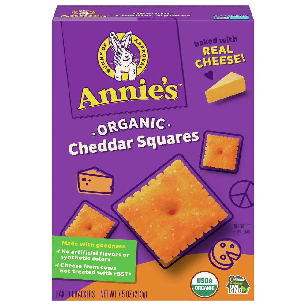 Annie's Organic Cheddar Squares Baked Crackers