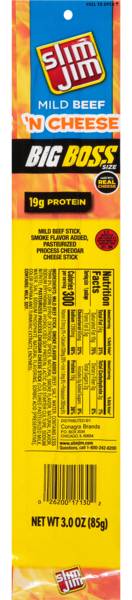 Slim Jim Beef N Cheese Meat Stick 3oz