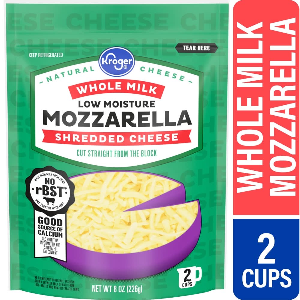 Kroger Whole Milk Shredded Cheese, Mozzarella (8 oz)