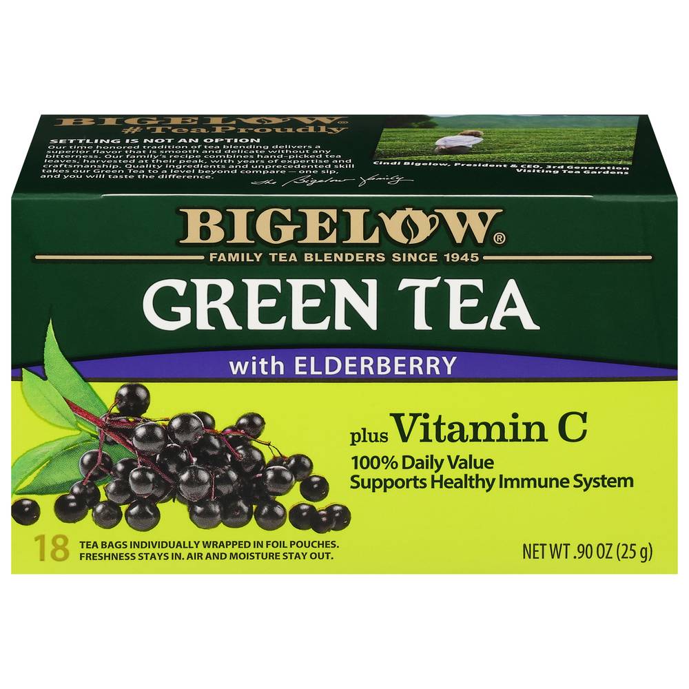 Bigelow Green Tea With Elderberry Plus Vitamin C (0.9 oz, 18 ct)