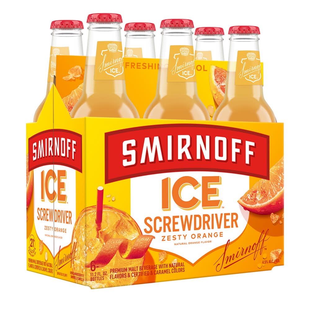 Smirnoff Ice Screwdriver Premium Malt Drink, Zesty Orange (6 x