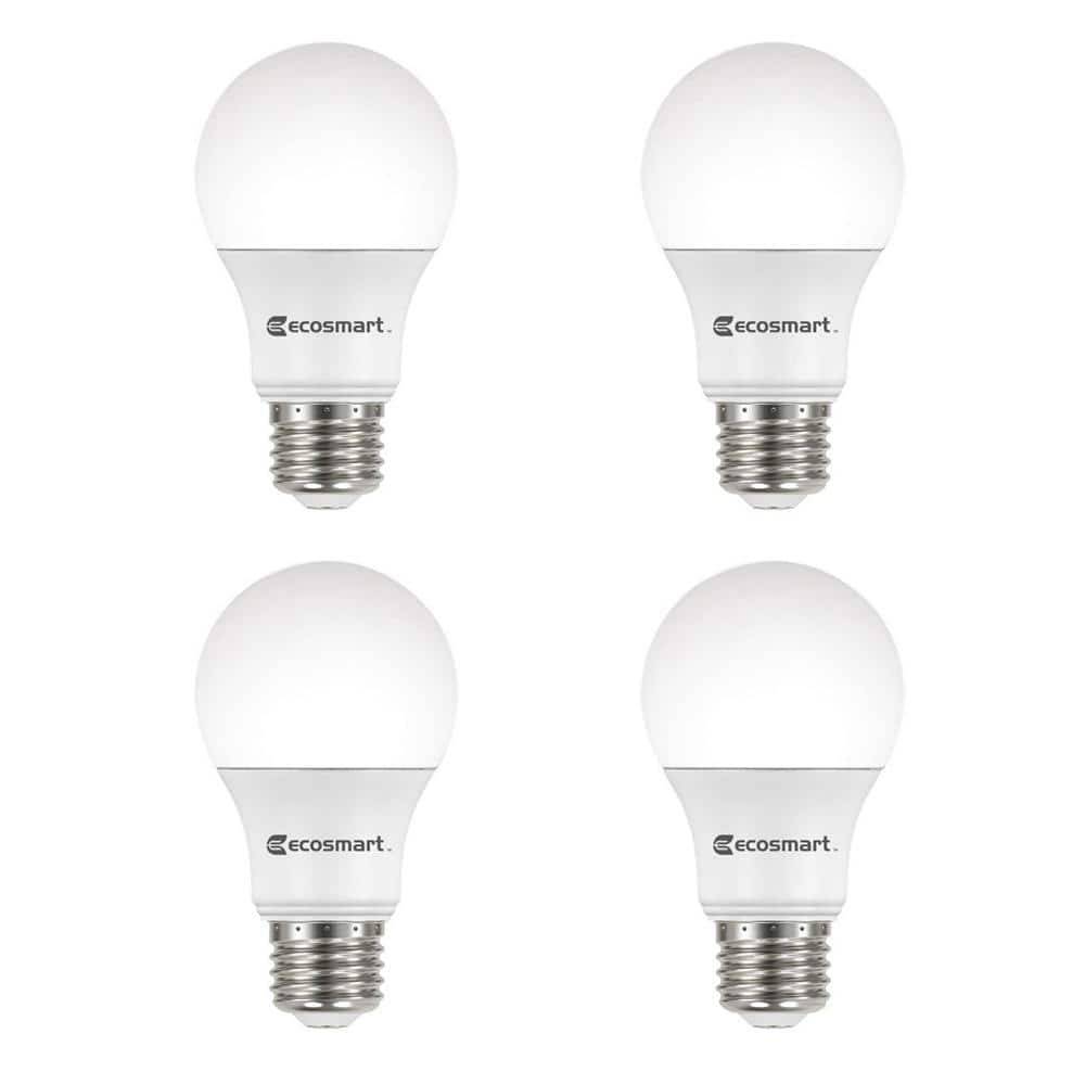 Ecosmart 60W Equivalent A19 Dimmable Energy Star Led Light Bulb Soft White (4-Pack)