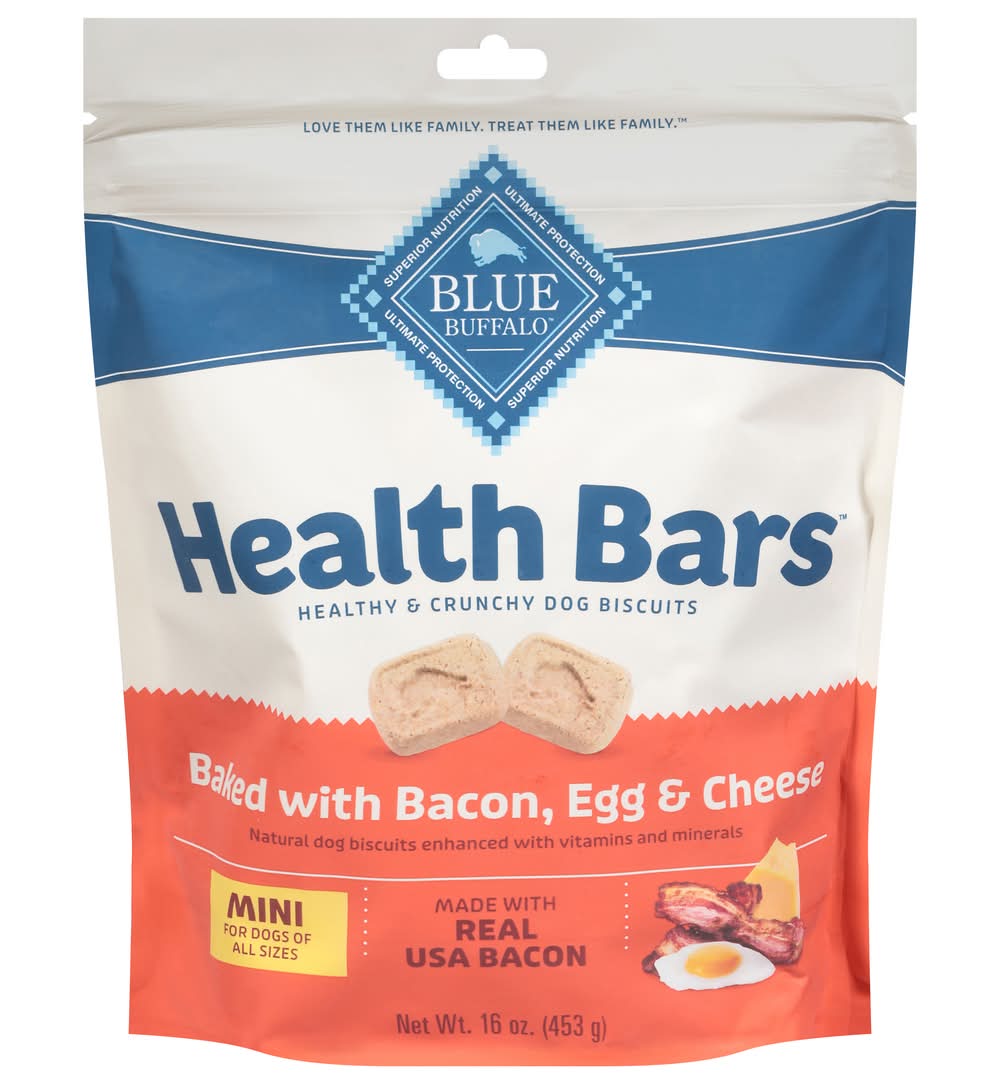 Blue Buffalo Mini Health Bar Crunchy Dog Treats, Bacon and Cheese (16 oz)