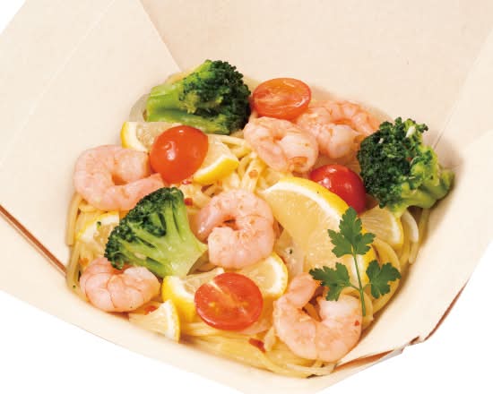 エビとブロッコリーのペペロンチーノ　～レモンバター風味～ Spaghetti Aglio e Olio with Shrimp and Broccoli　- Lemon Butter Flavor-