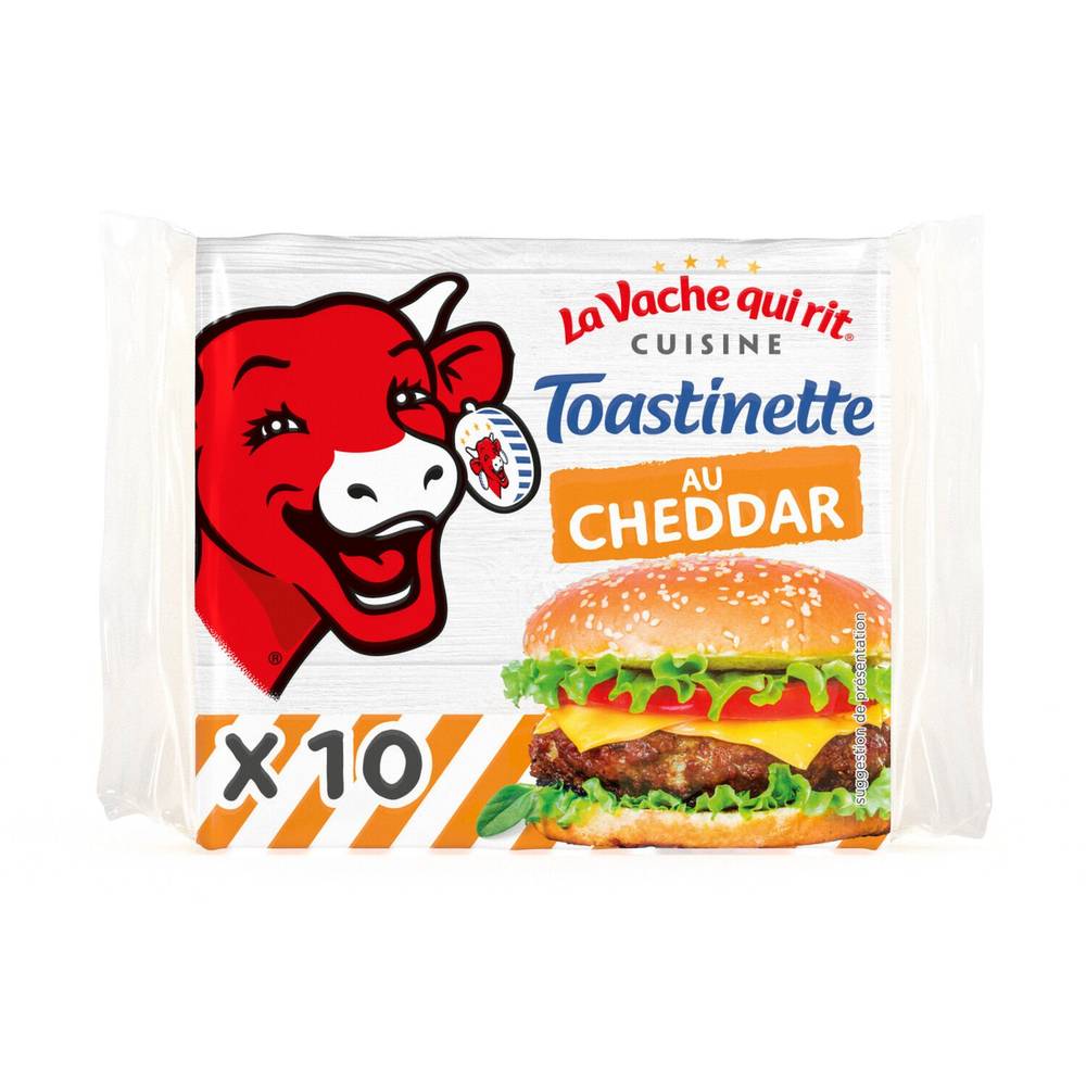 La Vache Qui Rit - Toastinette fromage cheddar en tranches pour hamburger (10 pièces)