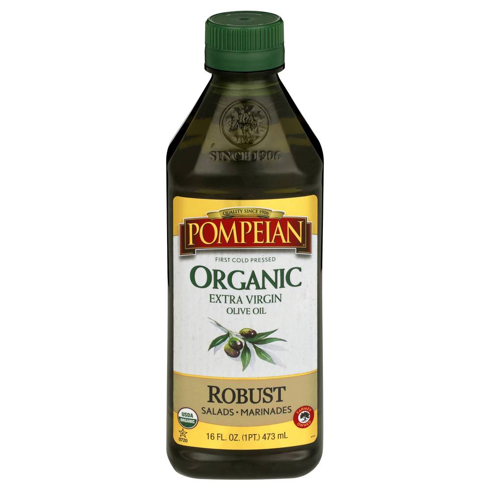 Pompeian Organic Extra Virgin Olive Oil, Robust (16 fl oz)