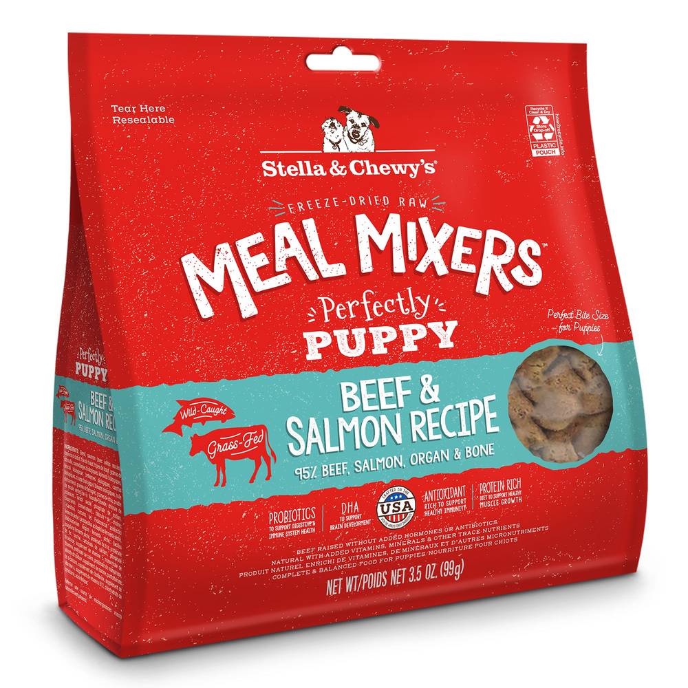 Stella & Chewy's Freeze-Dried Raw Meal Mixers Puppy Dog Food Topper - Beef & Salmon (Flavor: Beef & Salmon, Size: 3.5 Oz)