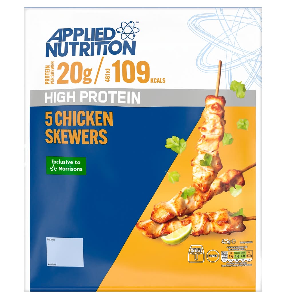 Applied Nutrition Plain Chicken Skewers 425g