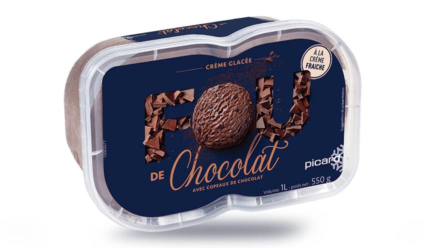 Crème glacée chocolat avec pépites de chocolat