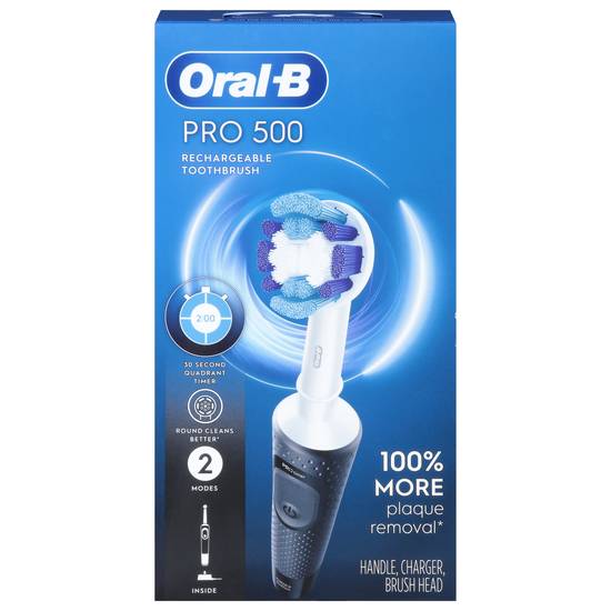 Oral-B Pro 500 Electric Toothbrush With Brush Head Rechargeable Black