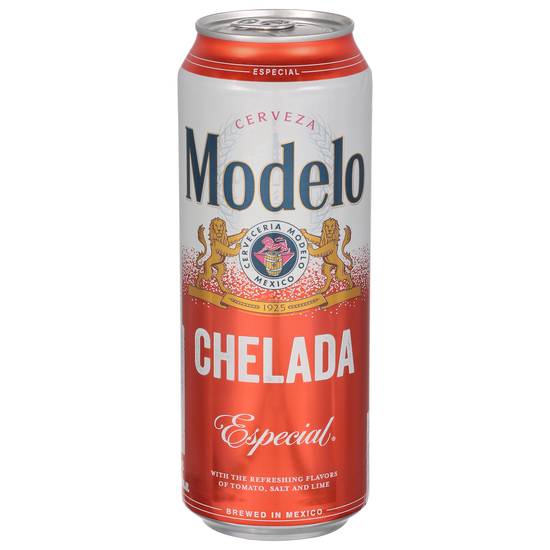 Modelo Chelada Especial Cervea Beer (24 fl oz) (tomato-salt-lime beer)