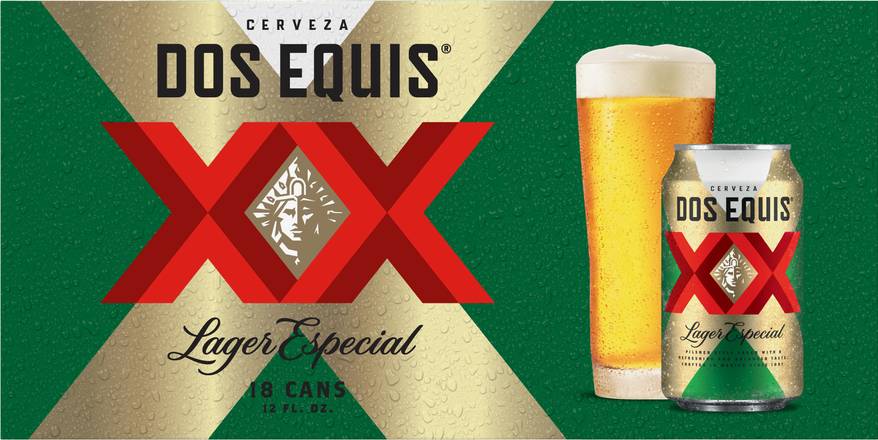 Dos Equis Lager Especial Mexican Beer (18 ct, 12 fl oz)