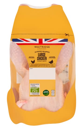 Waitrose & Partners Slower Reared Large Chicken Without Giblets (1.75kg)