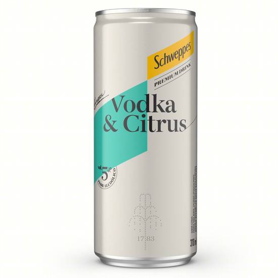 Schweppes bebida alcoólica gaseificada vodka & citrus (lata 310ml)