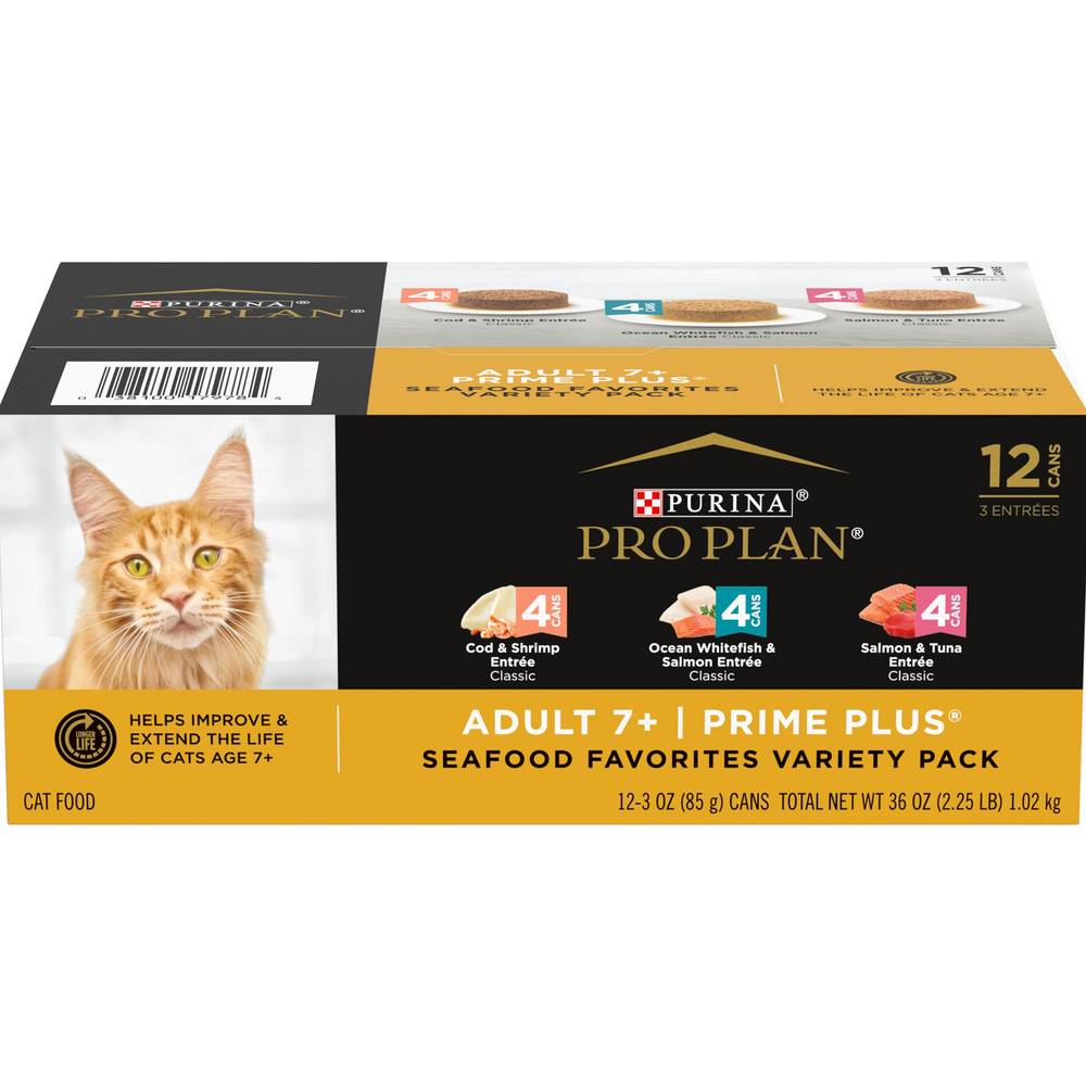 Pro Plan Grain Free Prime Plus Senior Wet Cat Food (12 ct) (assorted)