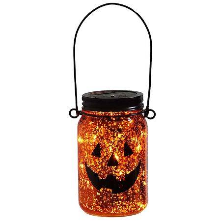Happy Halloween Mason Jar Lantern Pumpkin - 1.0 ea