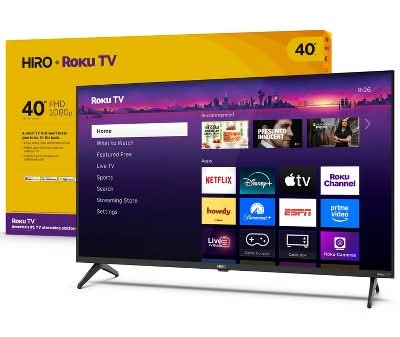 Hiro Roku Full Hd Smart Flat Screen Led Tv With Dolby Audio For Streaming, 40 in