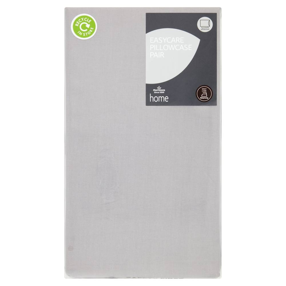 Morrisons Easy Care Grey Housewife Pillow Cases (2 ct)