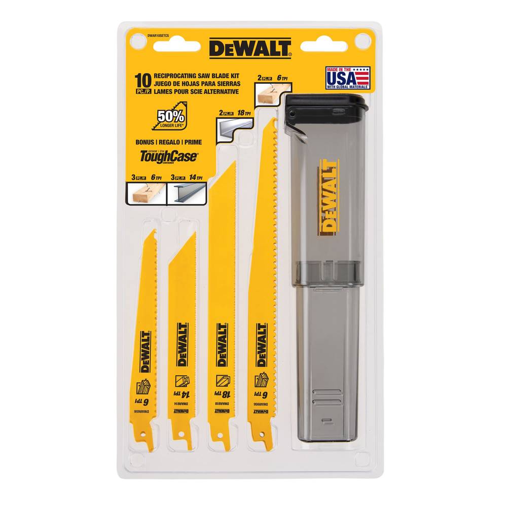 DEWALT Wood/Metal Cutting Reciprocating Saw Blade (10-Pack) | DWAR10SETCS